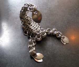 Chainmaille scorpion sculpture